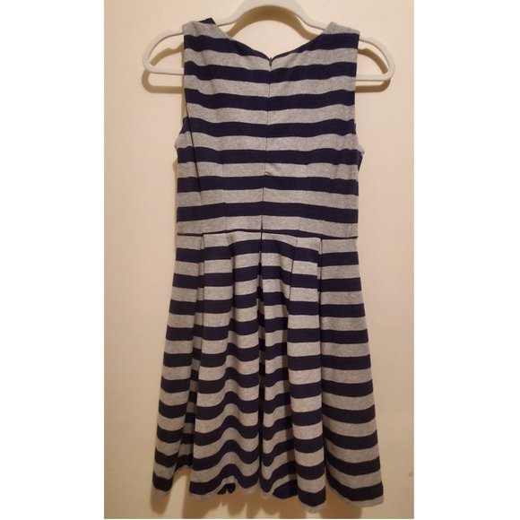 Altar'a State Gray Blue Stripe Fit and Flare Sleeveless Dress Size Small - Picture 3 of 4